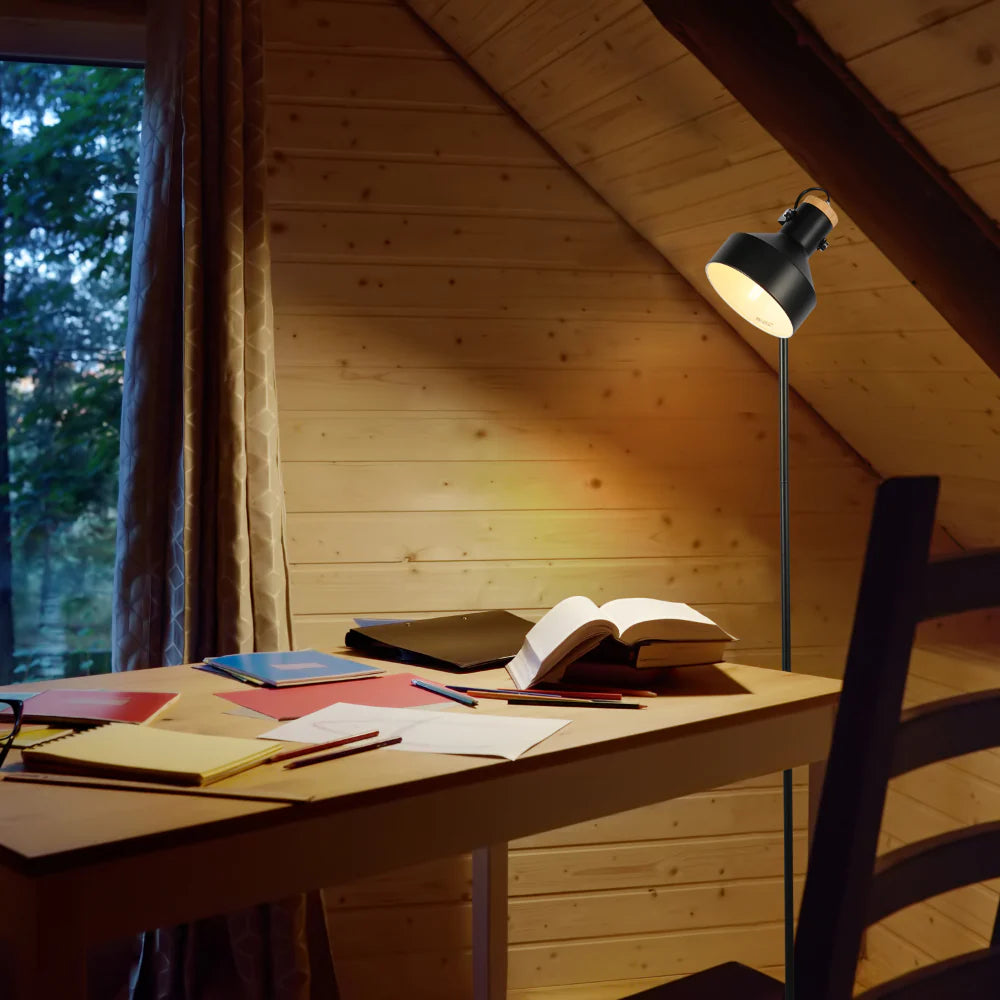 Minimalist Adjustable Floor Lamp with Wooden Accent 10