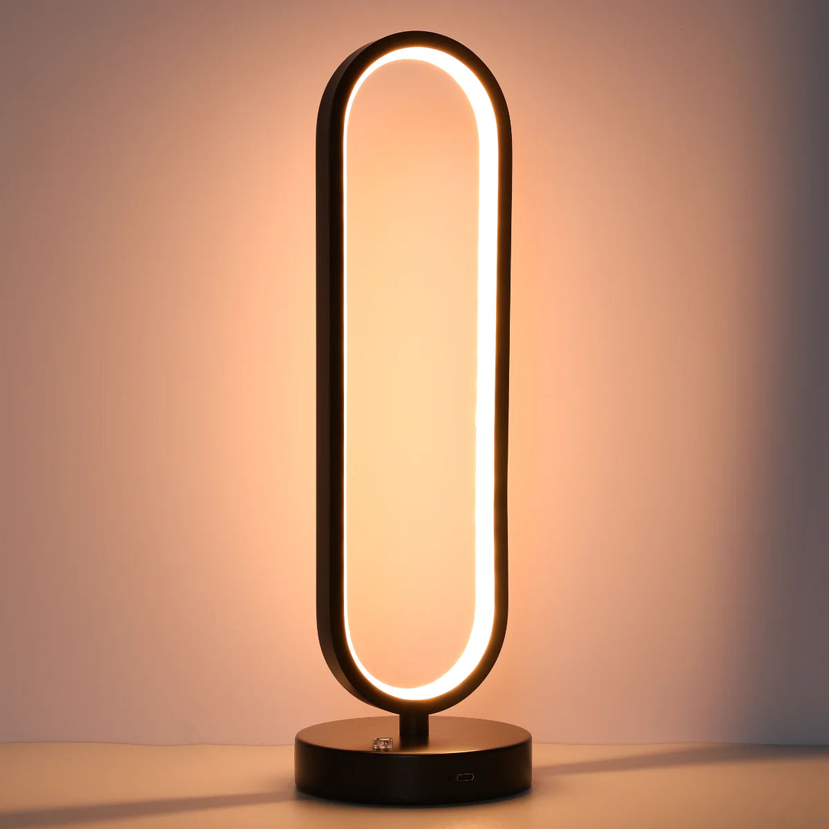 Minimalist Oval Table Lamp with 3 CCT LED - Black Finish 130-03643 in play