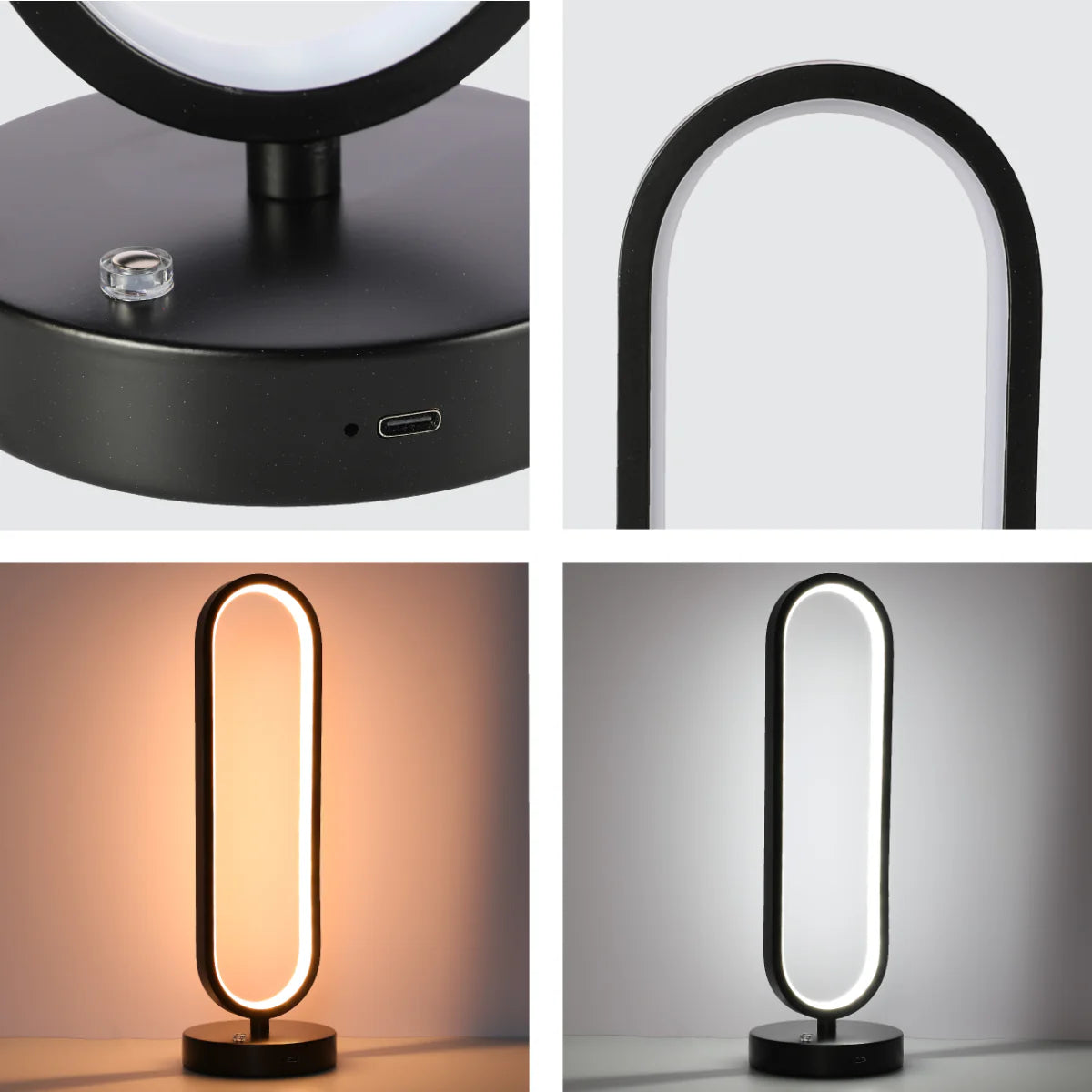 Technical specs of Minimalist Oval Table Lamp with 3 CCT LED - Black Finish 130-03643