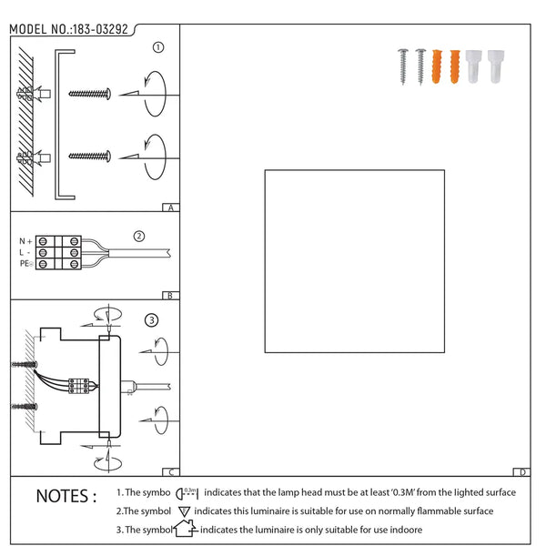 User manual for Modern Cube LED Wall Light, Dual Beam IP54, 2x3W 3000K Warm White Outdoor & Indoor Lighting-183-03292