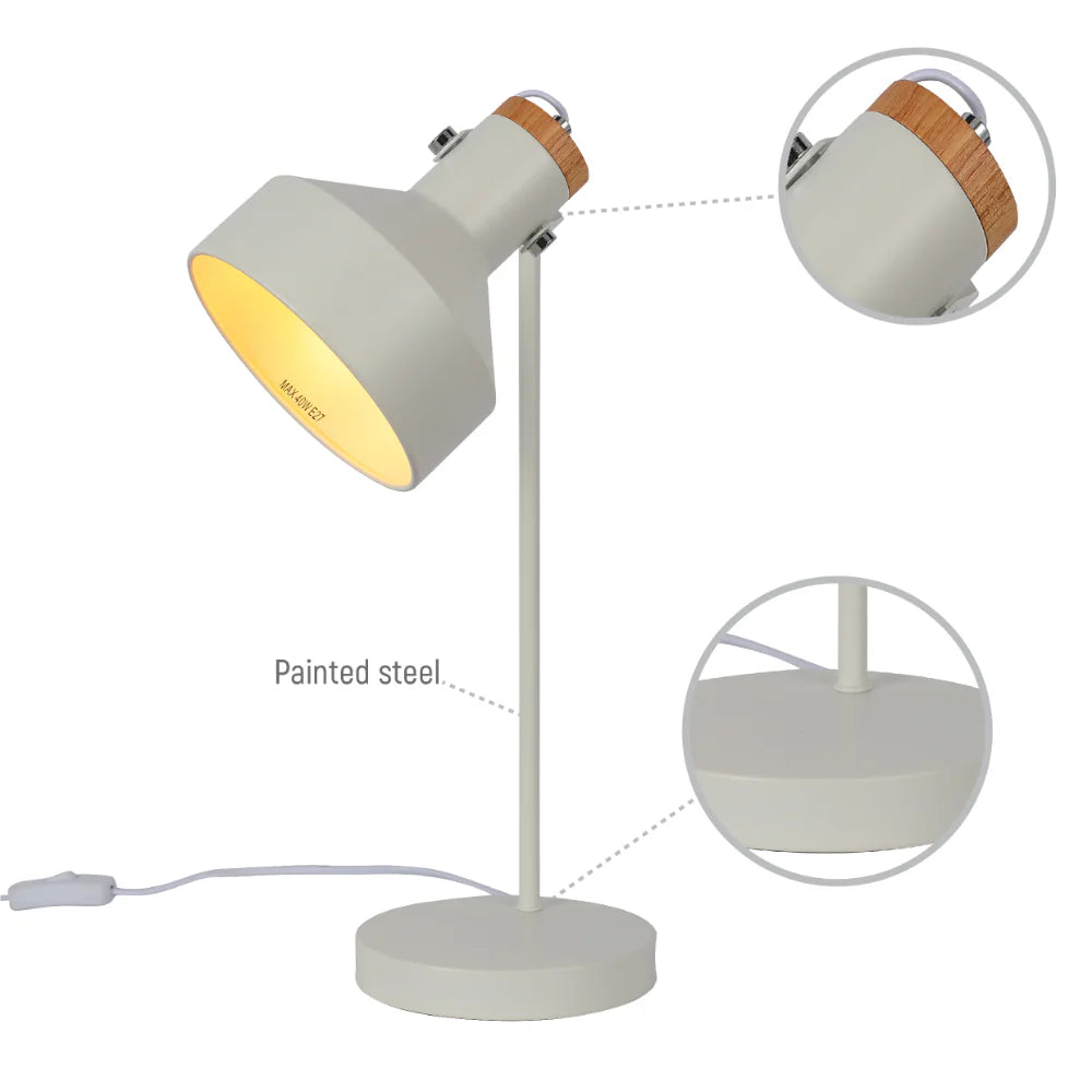Modern Desk Lamp with Wooden Accent 17