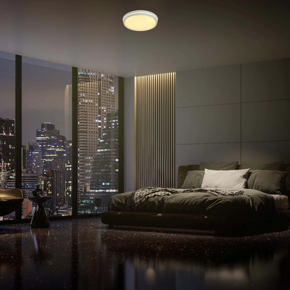 Modern Flush Mount Ceiling Light with Decorative Ring Accent, LED Flush Ceiling Light, TEKLED 6