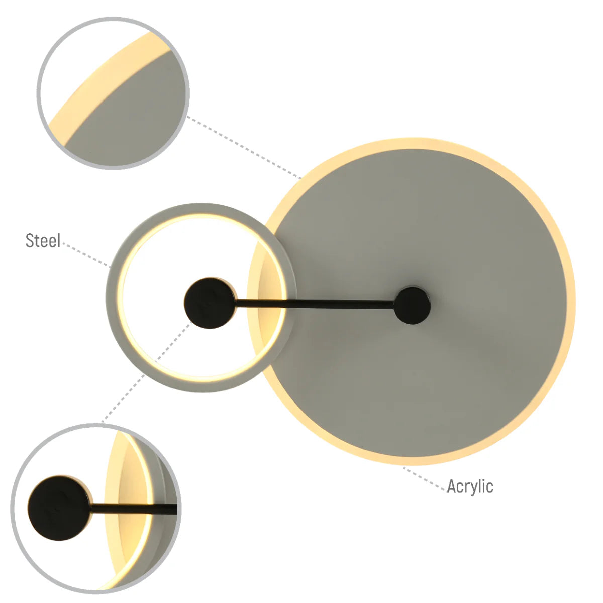 Lighting properties of Nested Halo LED Flush Ceiling Light 159-18110