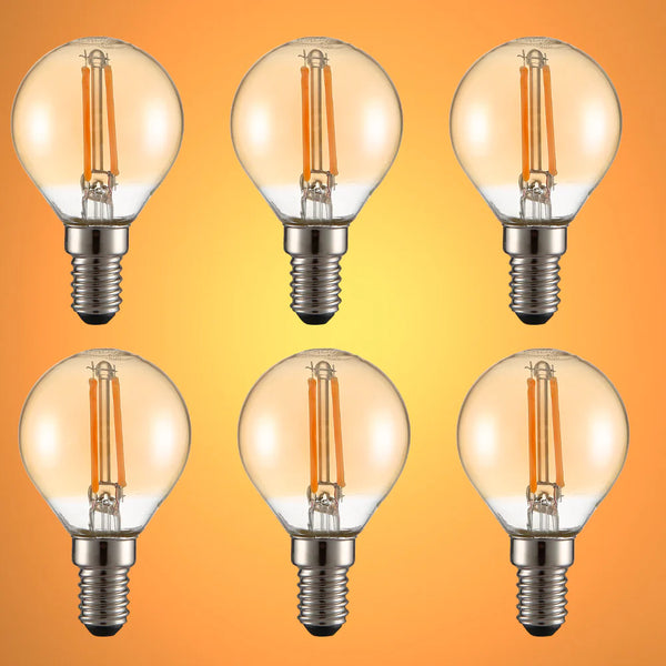 LED Filament P45 Golf Ball Bulb E14 Small Edison Screw Warm White 2400K 15