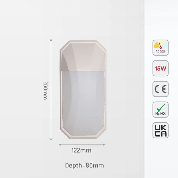 Plastic LED Outdoor Wall Light 15W 9