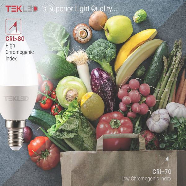 Light quality specs of vela led candle bulb c37 e14 small edison screw 5w 6500k cool daylight pack of 6/10