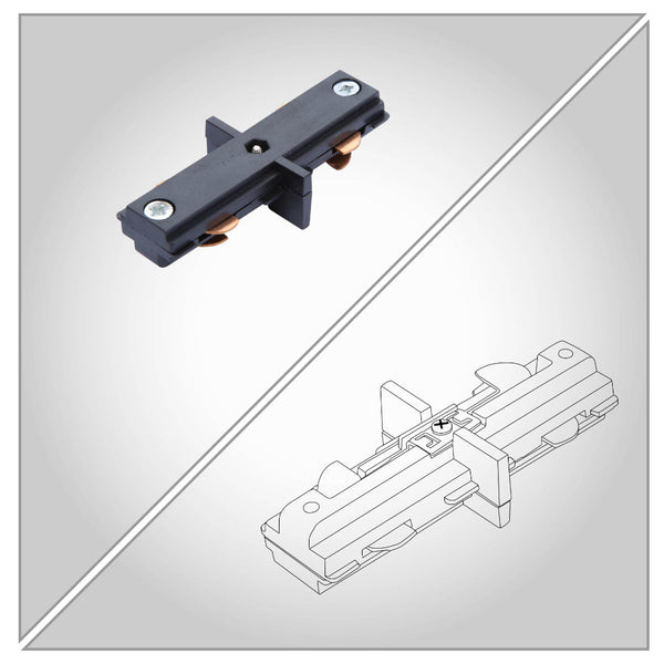 Size for I straight L T X Connector for Track for 3 Conductor Tracklight adaptors Black or White | TEKLED 175-15637