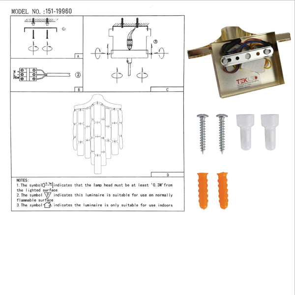 User manual for Star Crystal Chandelier Wall Light | TEKLED 151-19960
