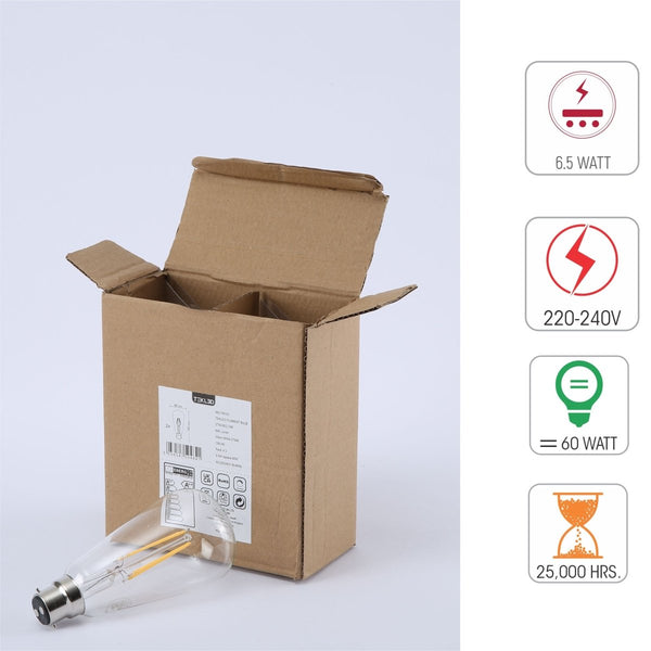 Technical specs of LED Dimmable Filament Bulb ST64 Edison B22 Bayonet Cap 6.5W 806lm Warm White 2700K Clear Pack of 2 | TEKLED 583-150332