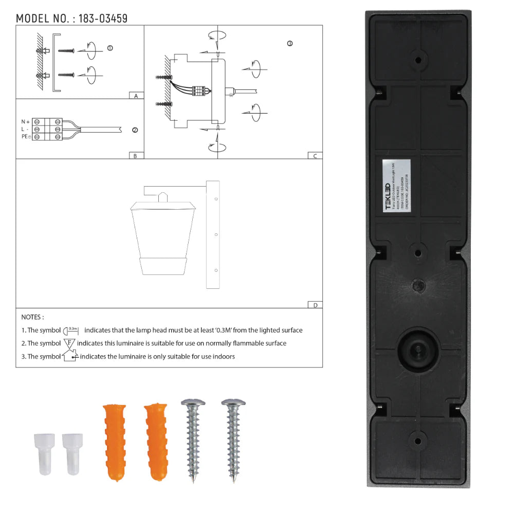 Tiany LED Outdoor Lantern Wall Light 13W 4000K 15