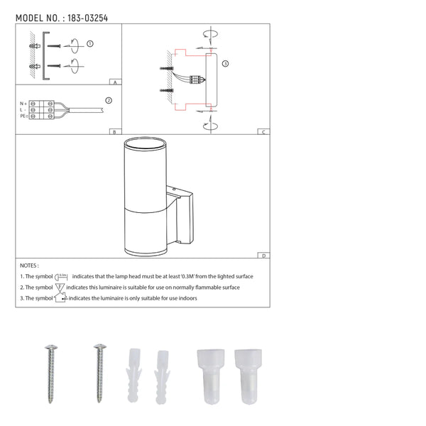 user manual Up-Down Outdoor Wall Lamp IP54 GU10 Dark Grey 1 lamp