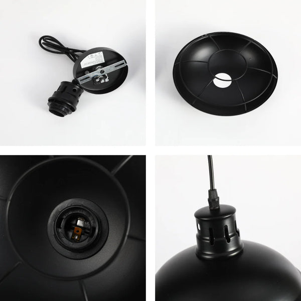 Urban Revive Caged Factory Ceiling Pendant Light Black 13