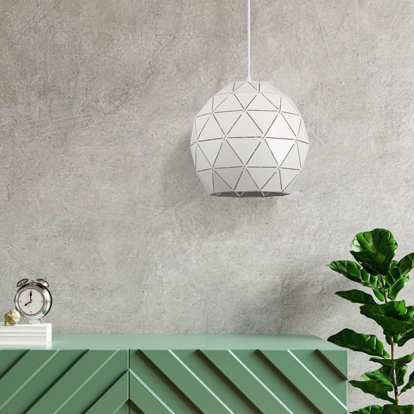 White metal globe pendant light with e27 dining room lobby