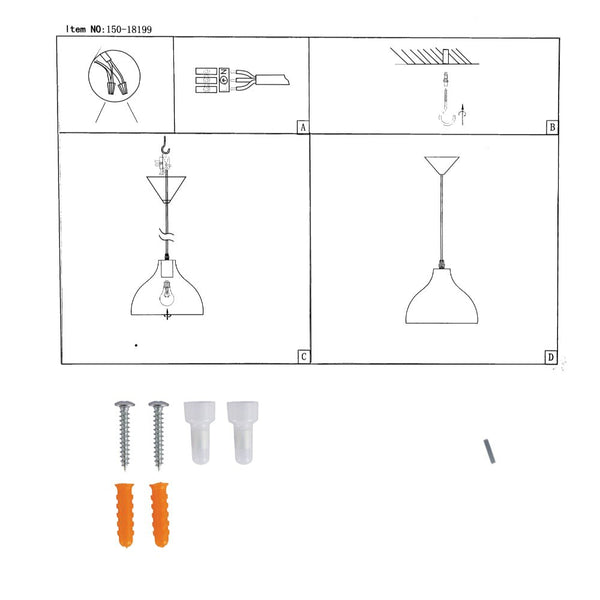 User manual for Antique Grey Brass Dome Metal Pendant Ceiling Light with E27 Fitting D250 | TEKLED 150-18199