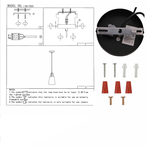 User manual for Off White Frustum Fabric Shade Pendant Ceiling Light with E14 Fitting | TEKLED 159-17555