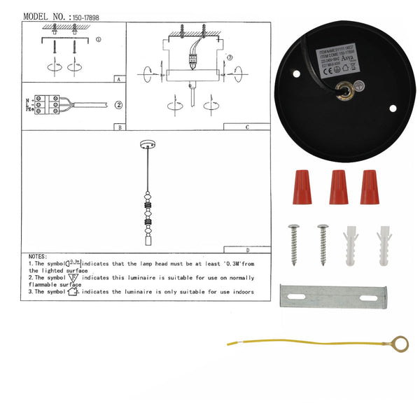 User manual for Stone Balance 3 Wood Stack Pendant Ceiling Light with E27 | TEKLED 150-17898