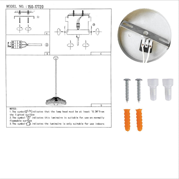 User manual for Silvery Grey Metal Hemp Rope Cage Pendant Ceiling Light with E27 | TEKLED 150-17720